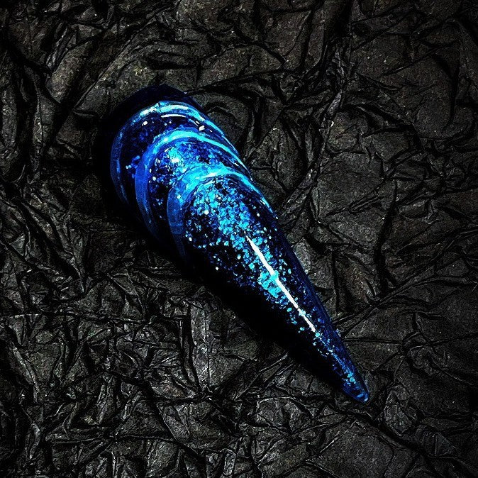 [Space Breaking] Three-dimensional modeling Ao Run animation derivative A-stream hemp quicksand blue press on nail