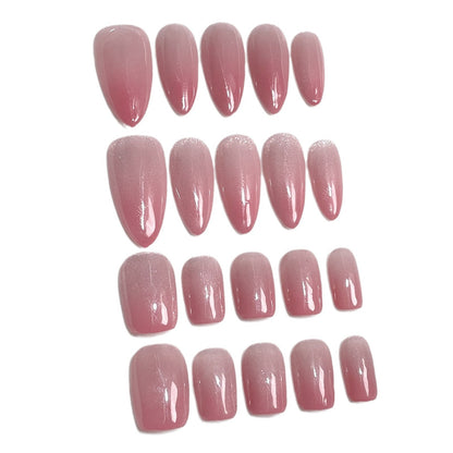 Handmade press on nails simple cat eye short nail patch pure desire to gradually change almond nail fake nail｜365nails
