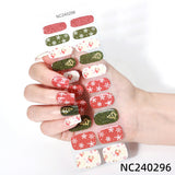 Semi-Cured Gel Nail Strips 3D Foil Christmas Snowflake Glow Design (MOQ=3)