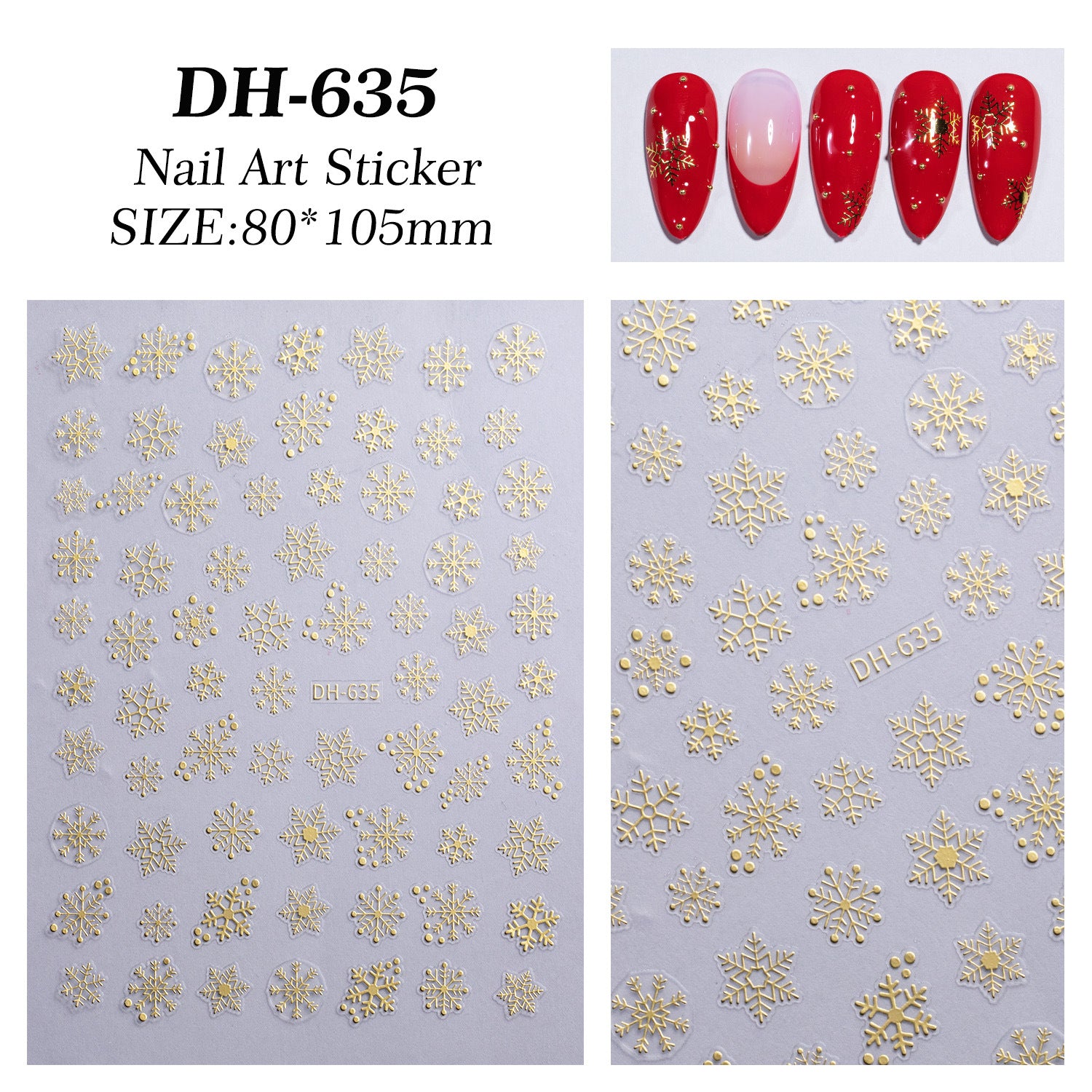Cross-border Laser Snowflake Nail Art Sticker Flat Hot Silver Christmas Hollow Snowflake Nail Sticker Ornament DH635
