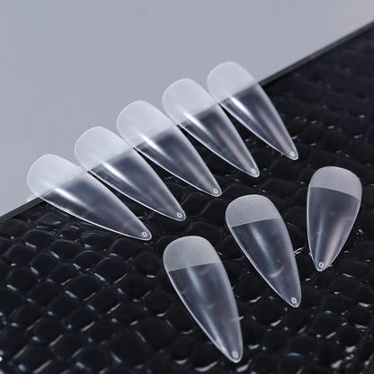 Nail Tips Transparent semi-matte nail art, special nail piece for press on nails piece, no trace 240 pieces, broken piece box, full sticker, matte fake nail.