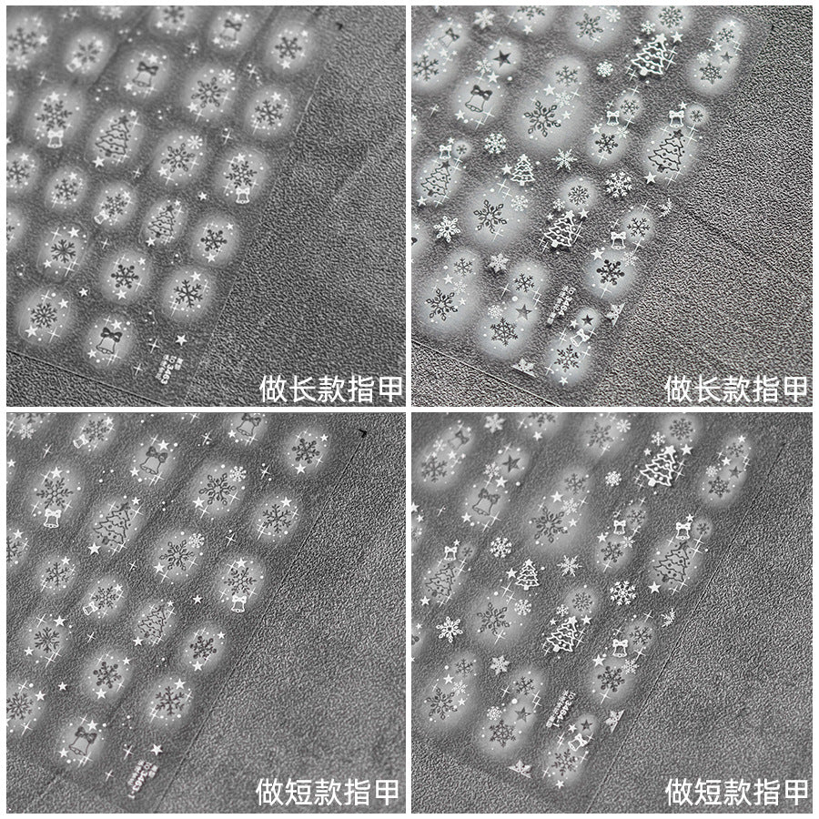 冬日仙境：「冰霜雪花」 – 3D浮雕甲貼