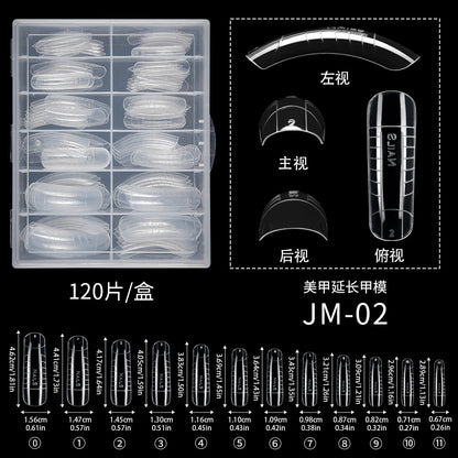 Nail Tips Extension nail mold wholesale, new boxed transparent paperless fast phototherapy nail crystal extension nail mold