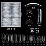 Nail Tips 120 transparent crystal nail molds, boxed with graduated crystal extension nail molds,  rapid phototherapy extension nail molds
