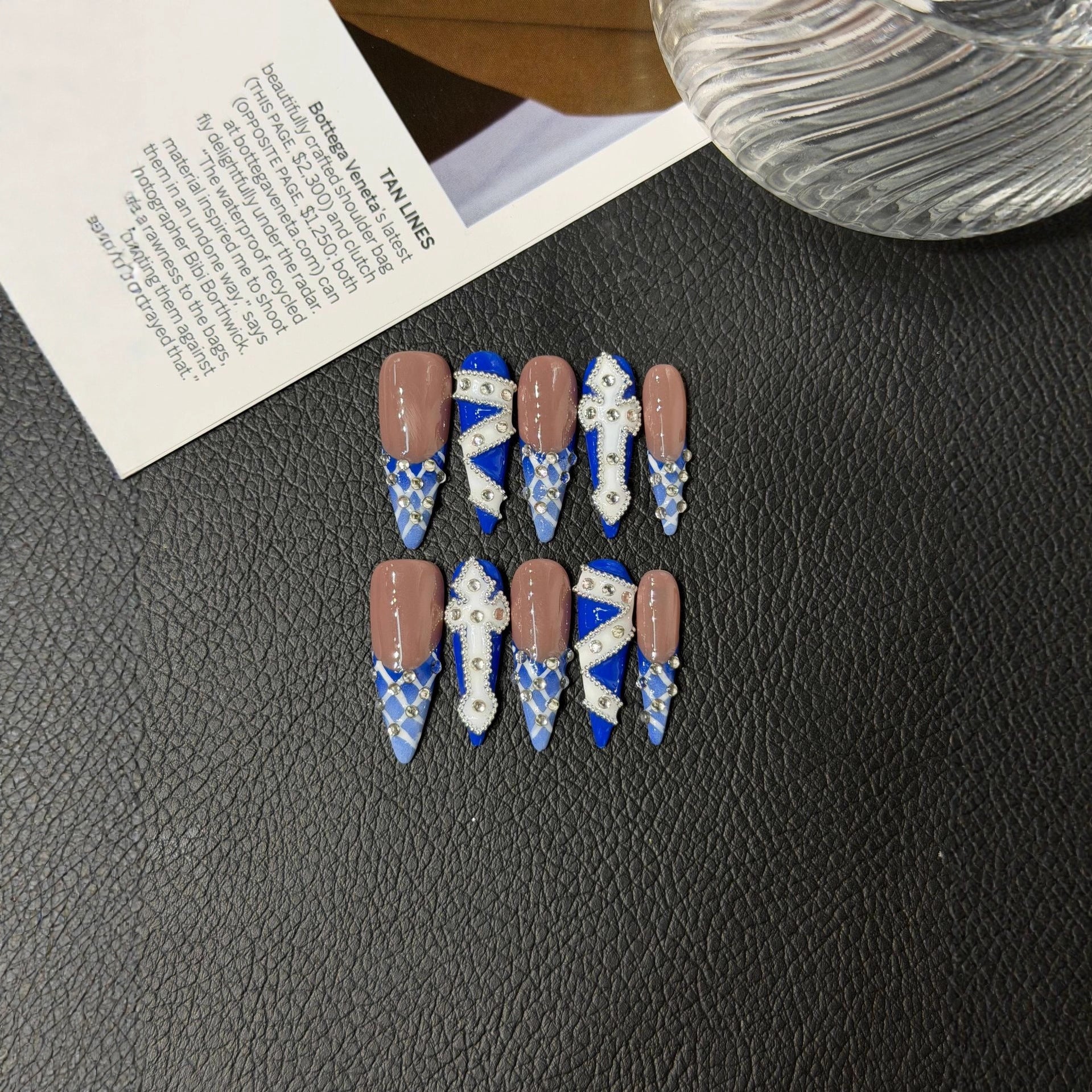 365nails: "Royal Porcelain" – 3D Floral & Lace Handmade Long Coffin Nails