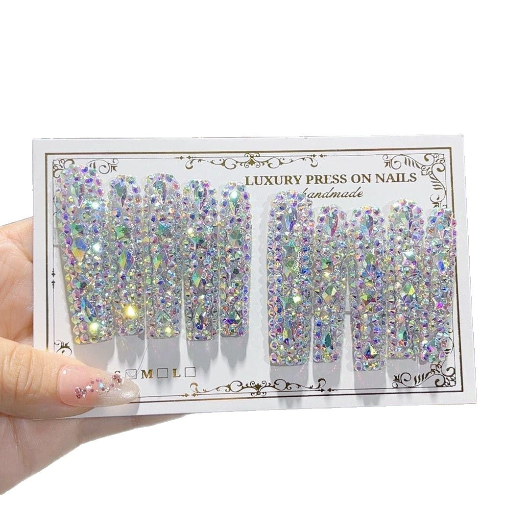 Ultra Sparkle Extra Long Crystal Press On Nails