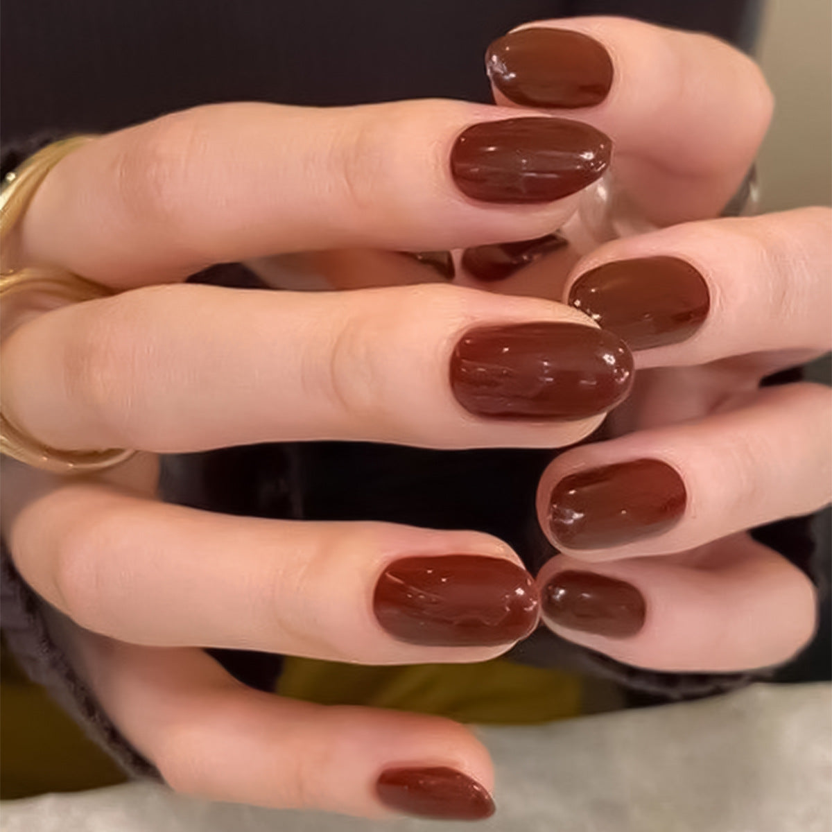 Factory direct sales of 24 pieces of manicure classic solid color wearable nail film short wearable removable nail film wholesale｜365nails