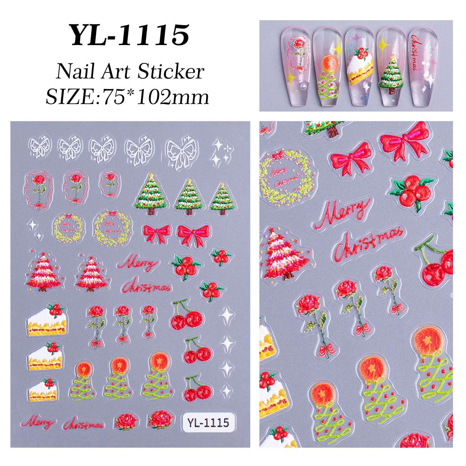 聖誕系列 5D 浮雕立體 可愛雪人 DIY 聖誕甲貼 飾品 YL