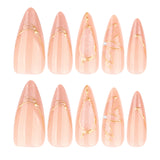 Medium and long almond shaped 3d three-dimensional cat eye press-on nails