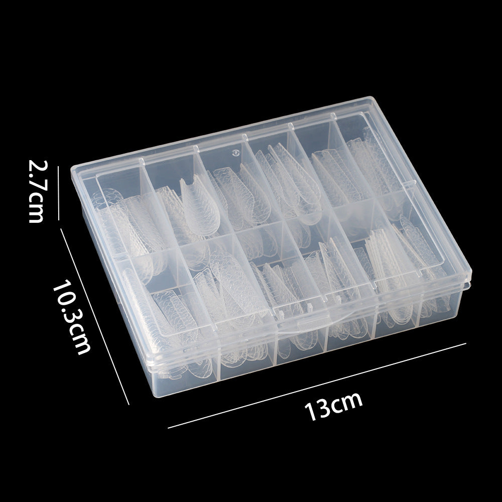 Nail Tips New nail mold 3D three-dimensional 120 pieces boxed nail art extension paper-free fast transparent crystal nail film wholesale