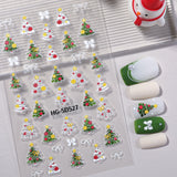 Original Christmas tree manicure sticker 5D relief three-dimensional happy Christmas elements DIY nail sticker HG model