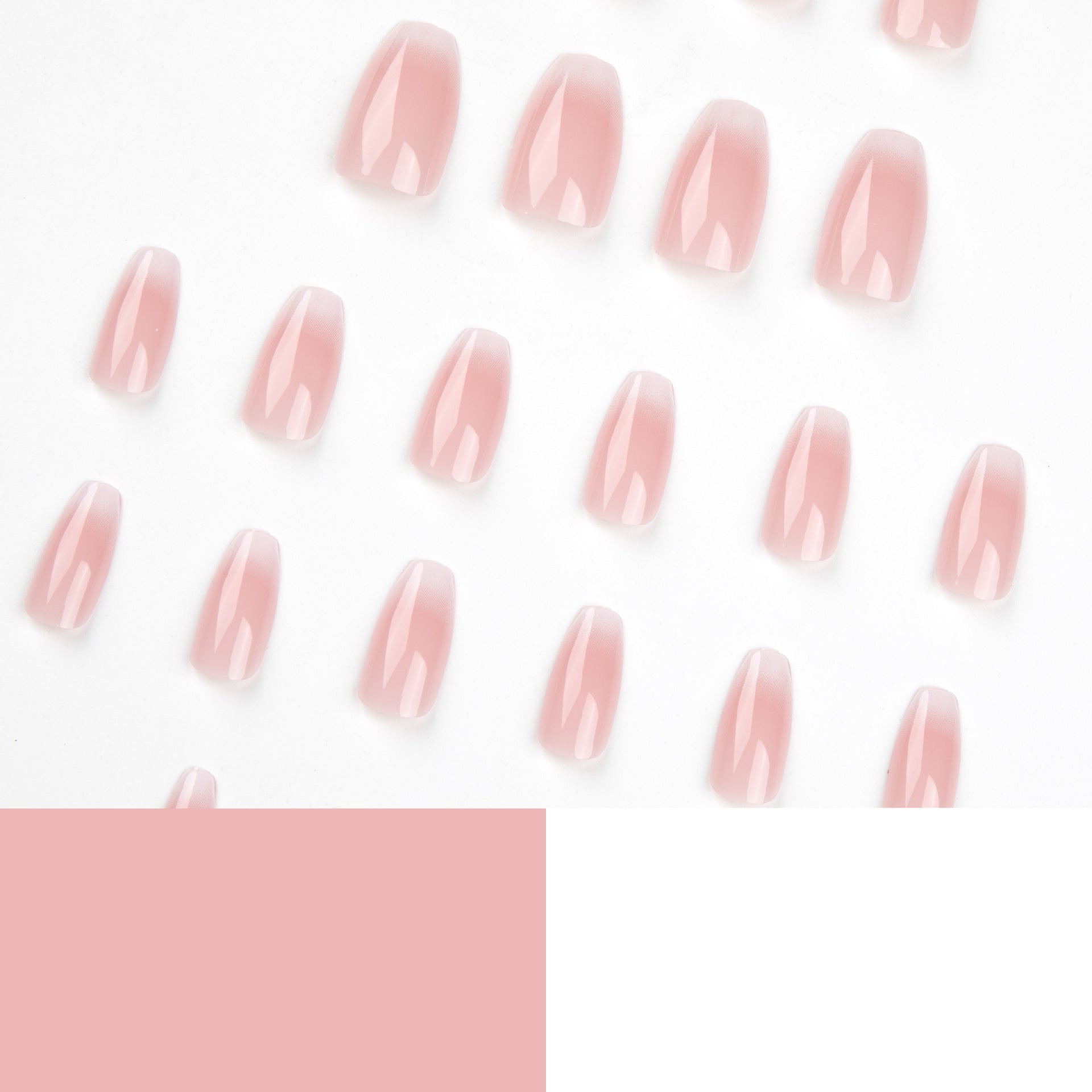 숏 파우더 화이트 그라데이션 프레스온 네일 팁 도매｜365nails