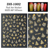 Bronzing glitter christmas nail art sticker flat adhesive snowman christmas DIY nail sticker jewelry DH
