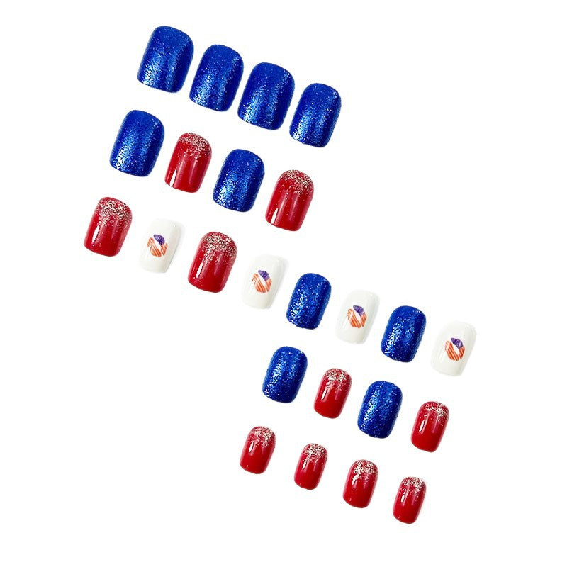 365nails: "Funky Star French" – Diagonal Star Printed Oval Nails