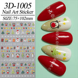 Christmas Series Nail Art Sticker Flat Belt Adhesive Christmas Snowman Elk Nail Sticker Ornament 3D