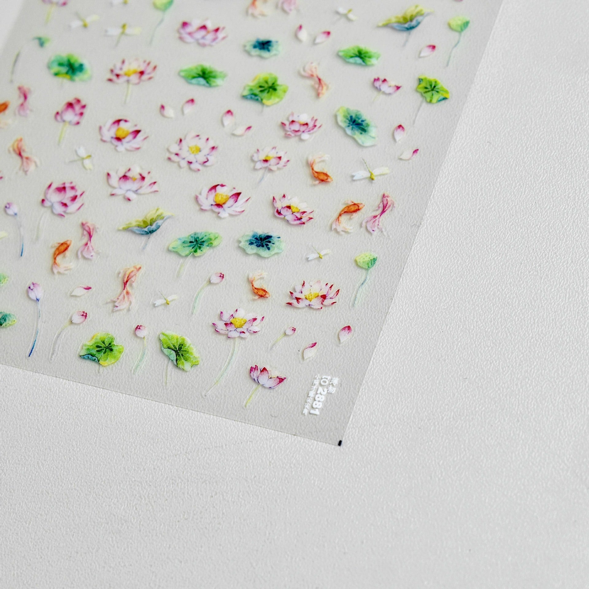 365nails: "Watercolor Lotus Pond" – nail art stickers