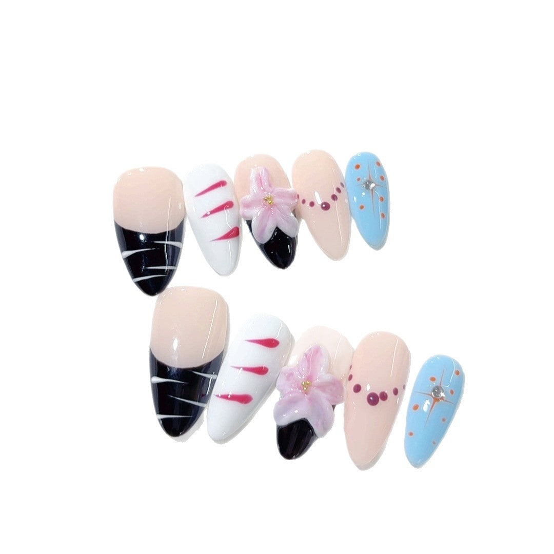 Sakura Edge: "Sakura Sangrenta" – Unhas Postiças Longas Amendoadas