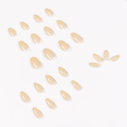 French Cream Jade Short Ballet Soft Nail Wear Nail Art Finished Fake Nail Nail Patch Nail Patch Removable｜365nails