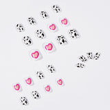 Diseño de uñas con diseño de vaca Millennium Soft Girl, acabado de uñas postizas, parche para uñas, parche impermeable y extraíble para uñas | 365nails