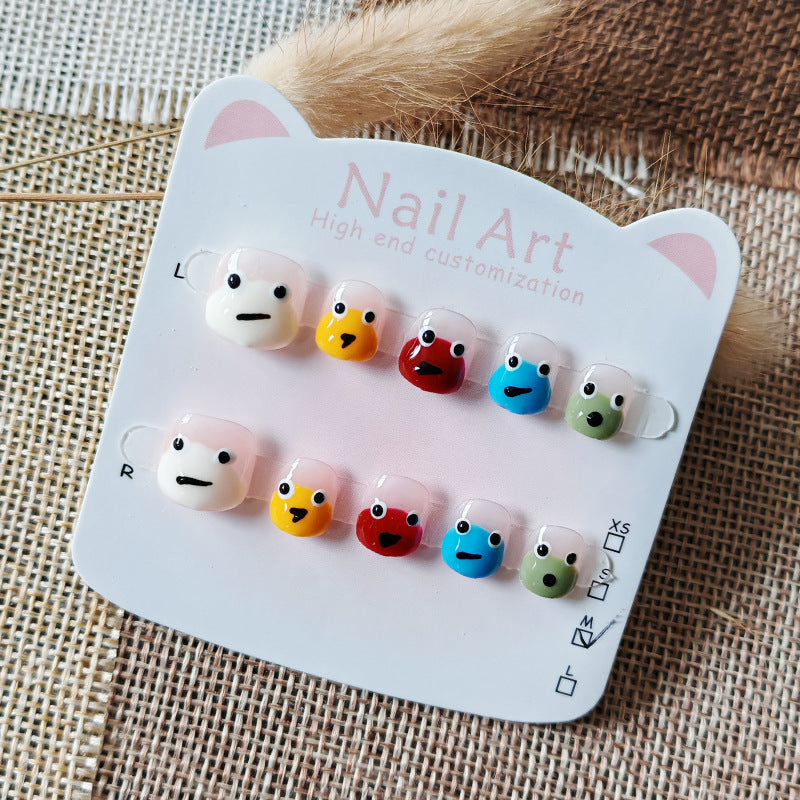 365nails:「逗趣小怪獸」短款方圓形手工製兒童穿戴甲