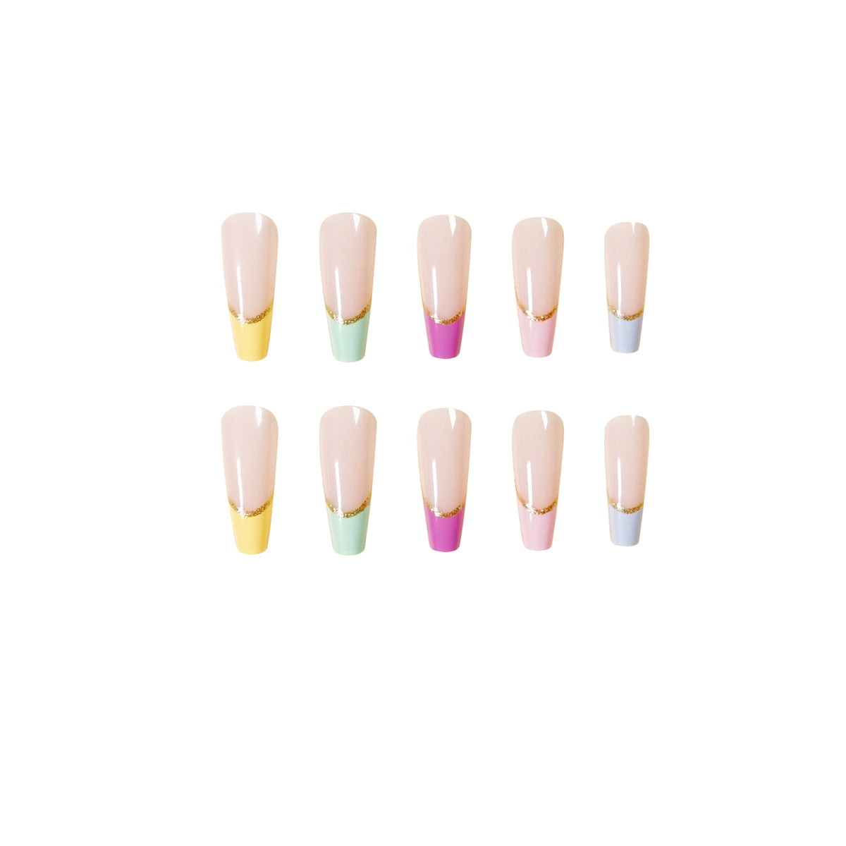 Rainbow French Series  Art Finished  nail patch Detachable  ｜365nails