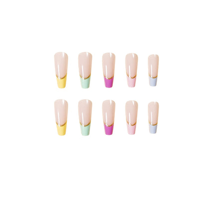 Rainbow French Series  Art Finished  nail patch Detachable  ｜365nails