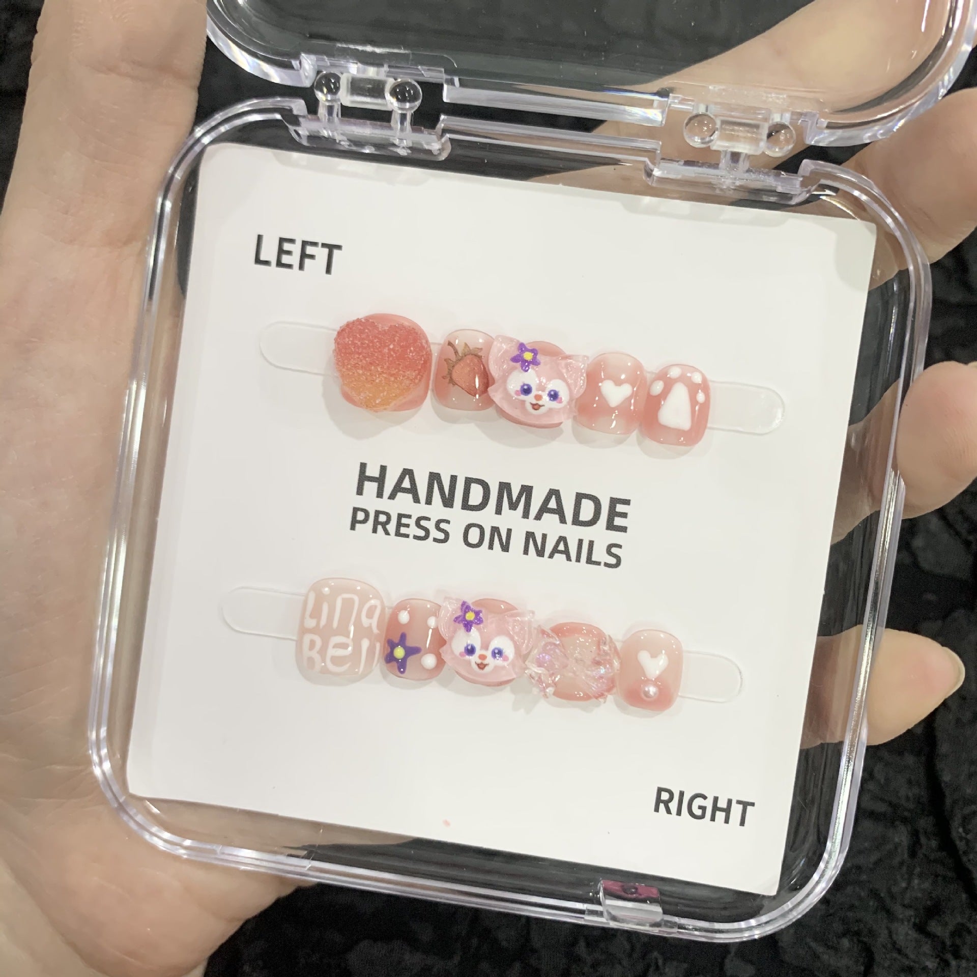 可愛迷你卡通兒童穿戴甲綜合盒