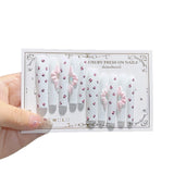 White Dotted Floral Accent Playful Press On Nails