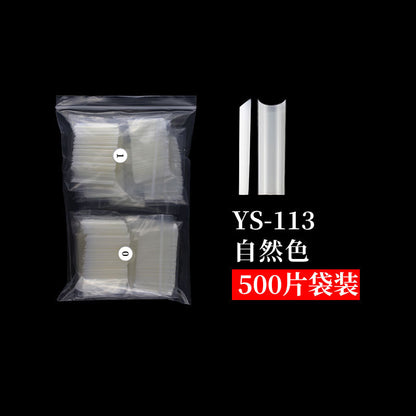 Nail Tips Nail plate semi-sticker, light sticker, lengthened XXXL water pipe nail NO C arc, light French manicure, transparent fake nail