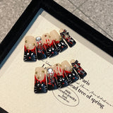 Uñas de pico de pato pintadas a mano, uñas de gato, uñas limitadas, uñas postiza ...