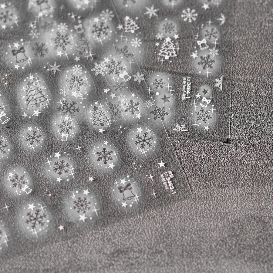 冬日仙境：「冰霜雪花」 – 3D浮雕甲貼