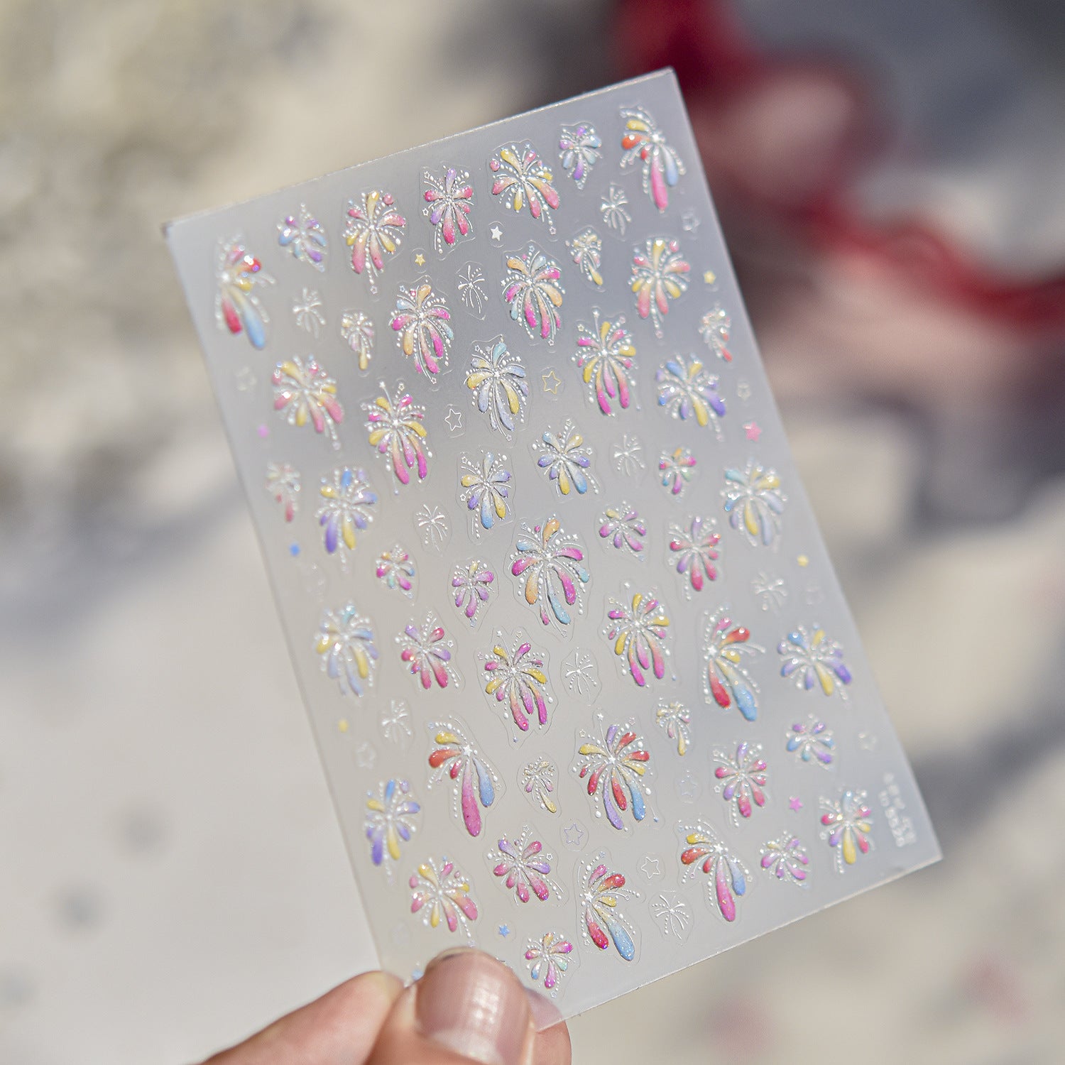 全息煙火系列：「夢幻全息煙火」— 3D 浮雕甲貼