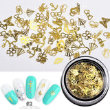 Christmas Gold Metal Nail Art Mix – Hollow Festive Shapes for Gel & Acrylic (MOQ=3)