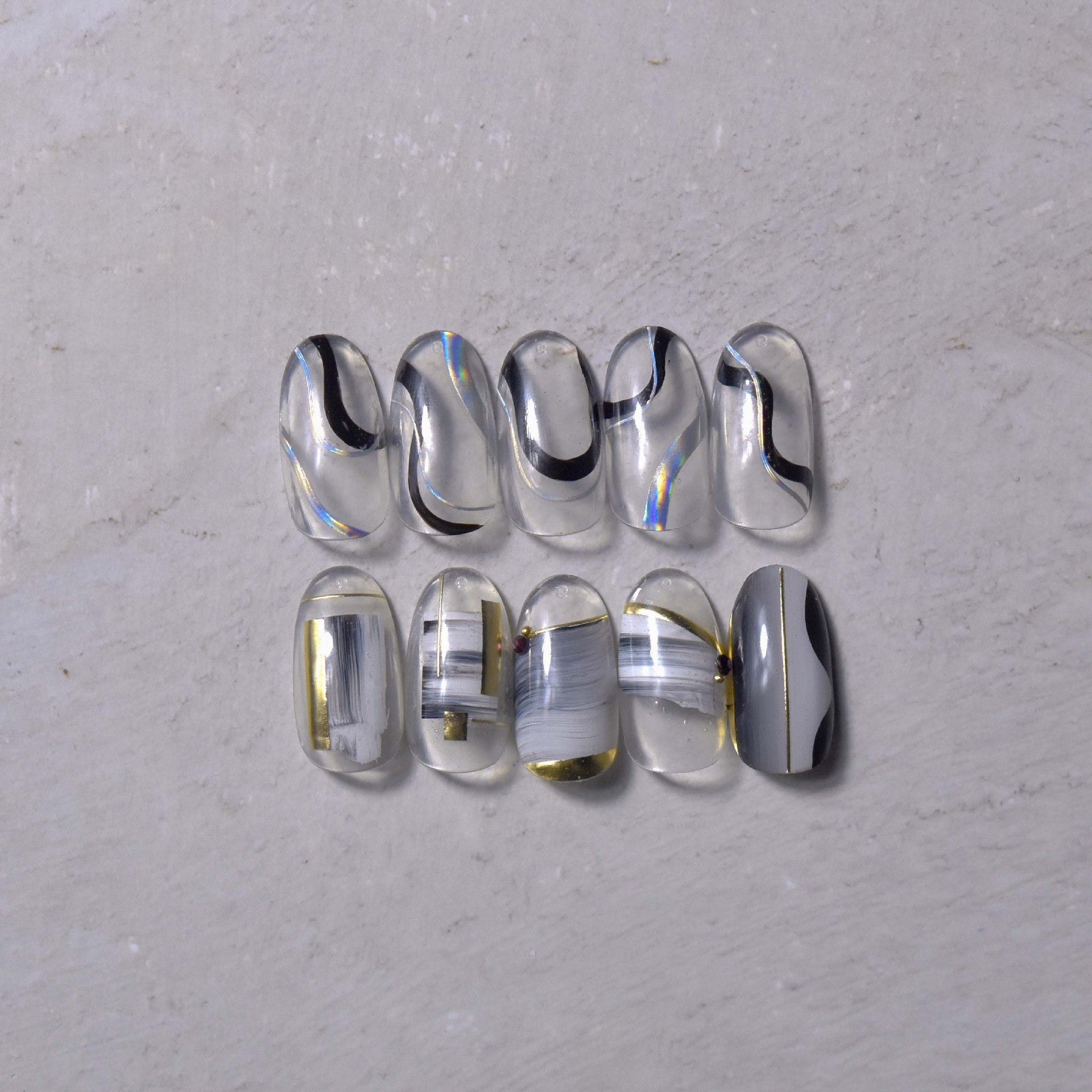 365nails: Adesivos para Unhas "Água-Viva Holográfica Prateada Oceano"