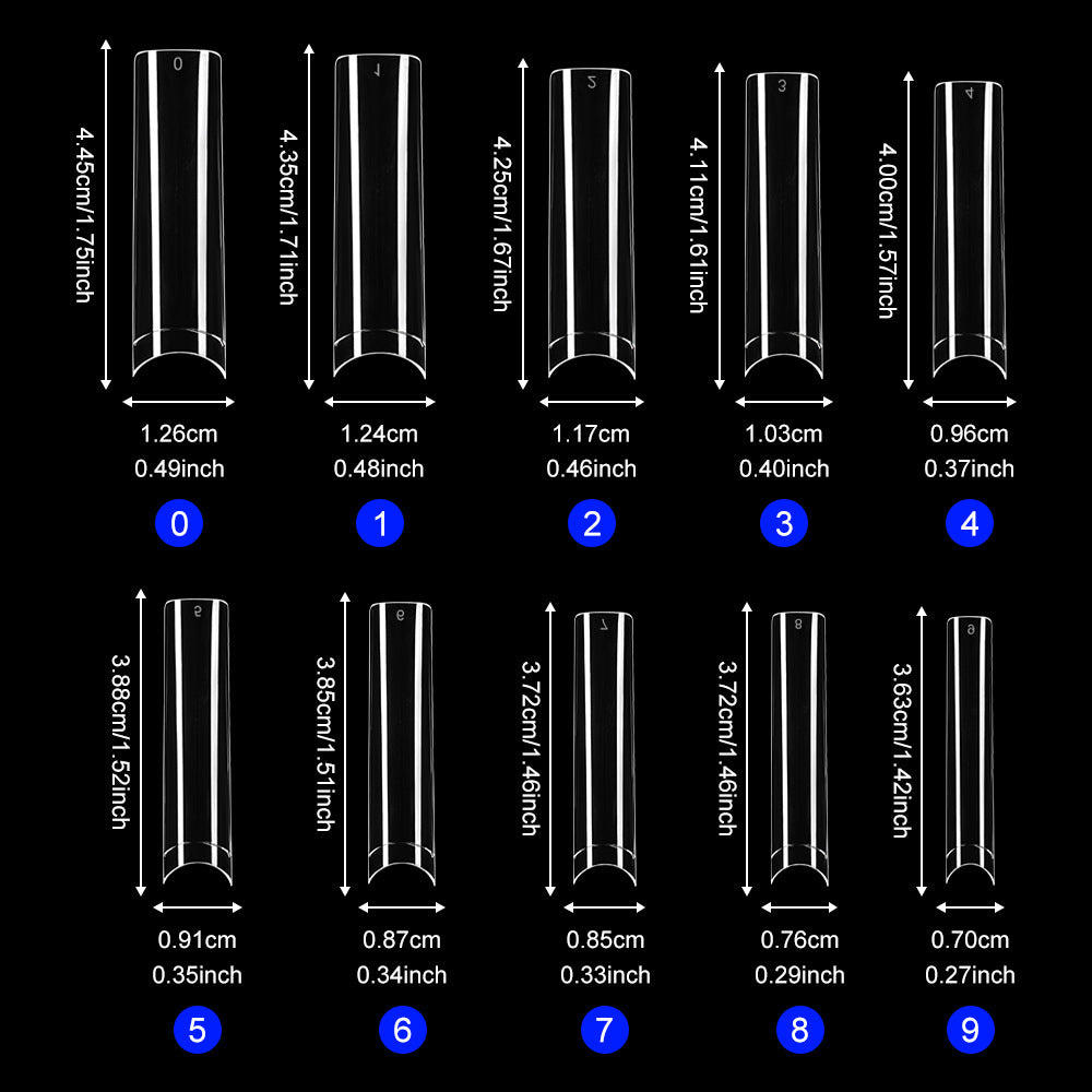 Pro Design Collection: "Half-Cover Tube" – Customizable Half-Cover Tube Nail Tips