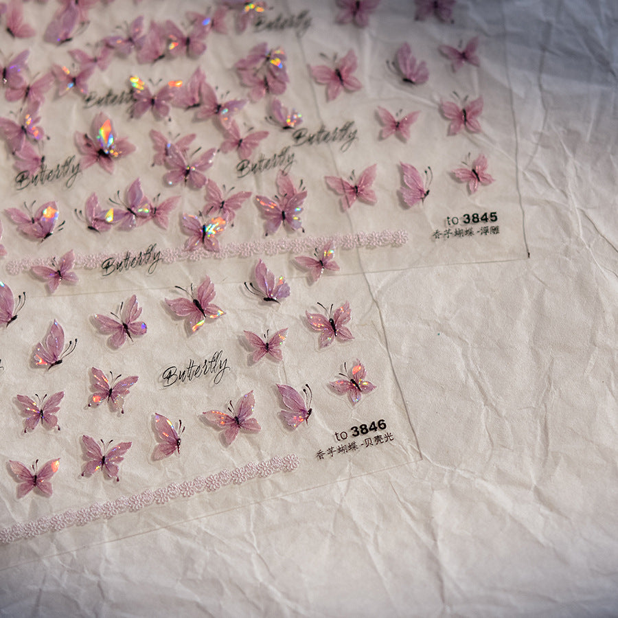 365nails: "Delicate Pink Butterfly" – nail art stickers