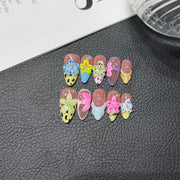 365nails : « Jardin de papillons » – 3D Floral et Papillon – Ongles forme amande faits main
