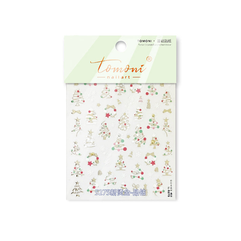 Cute Christmas Bear & Festive Doodle: "Merry Beary Christmas" – 5D Embossed Nail Sticker