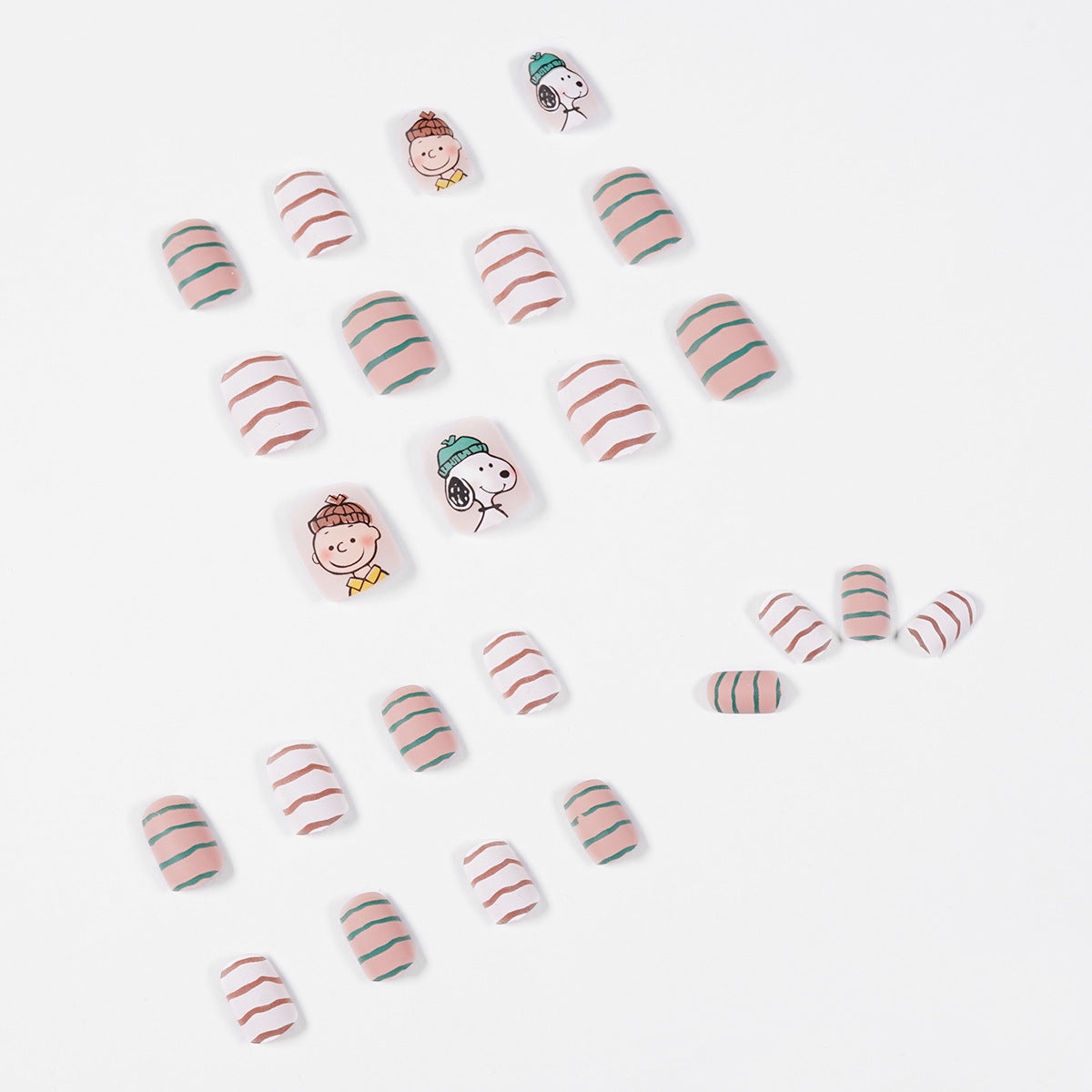 Snoopy 卡通對比霧面成品 可拆式甲片｜365nails