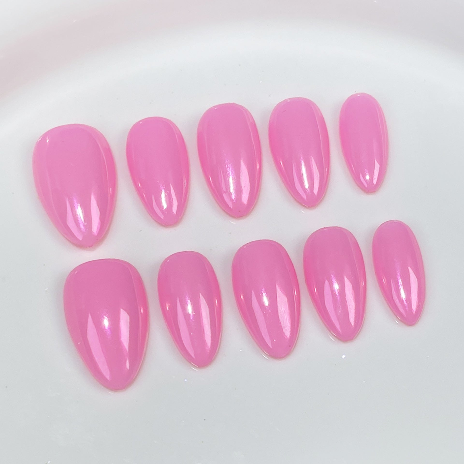 Simple handmade press-on nails advanced texture flash aurora nail wearable fake nail wholesale｜365nails