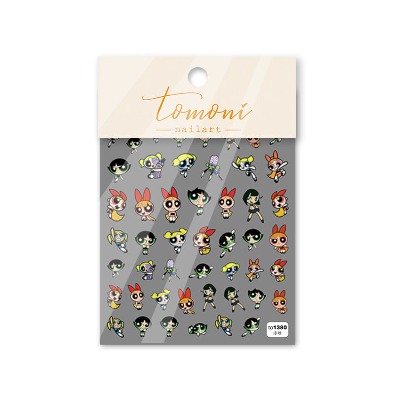 Powerpuff Girls Collection: "Retro Heroine" – 3D Embossed Nail Sticker