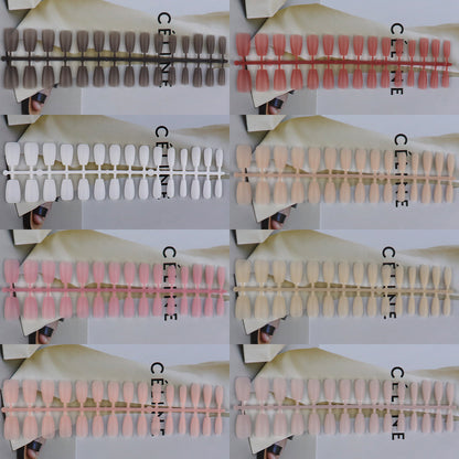 Nail Tips Solid color matte seamless press on nails patch 30 pieces strip multi-color full sticker short fake nail patch, wholesale