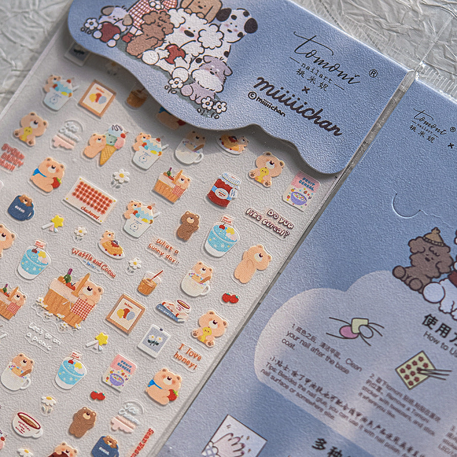 365nails: "Cute Puppy & Snack Embossed Set" – Nail Art Stickers