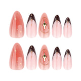 Hot Selling Star French Almond 3D Blush press-on nails