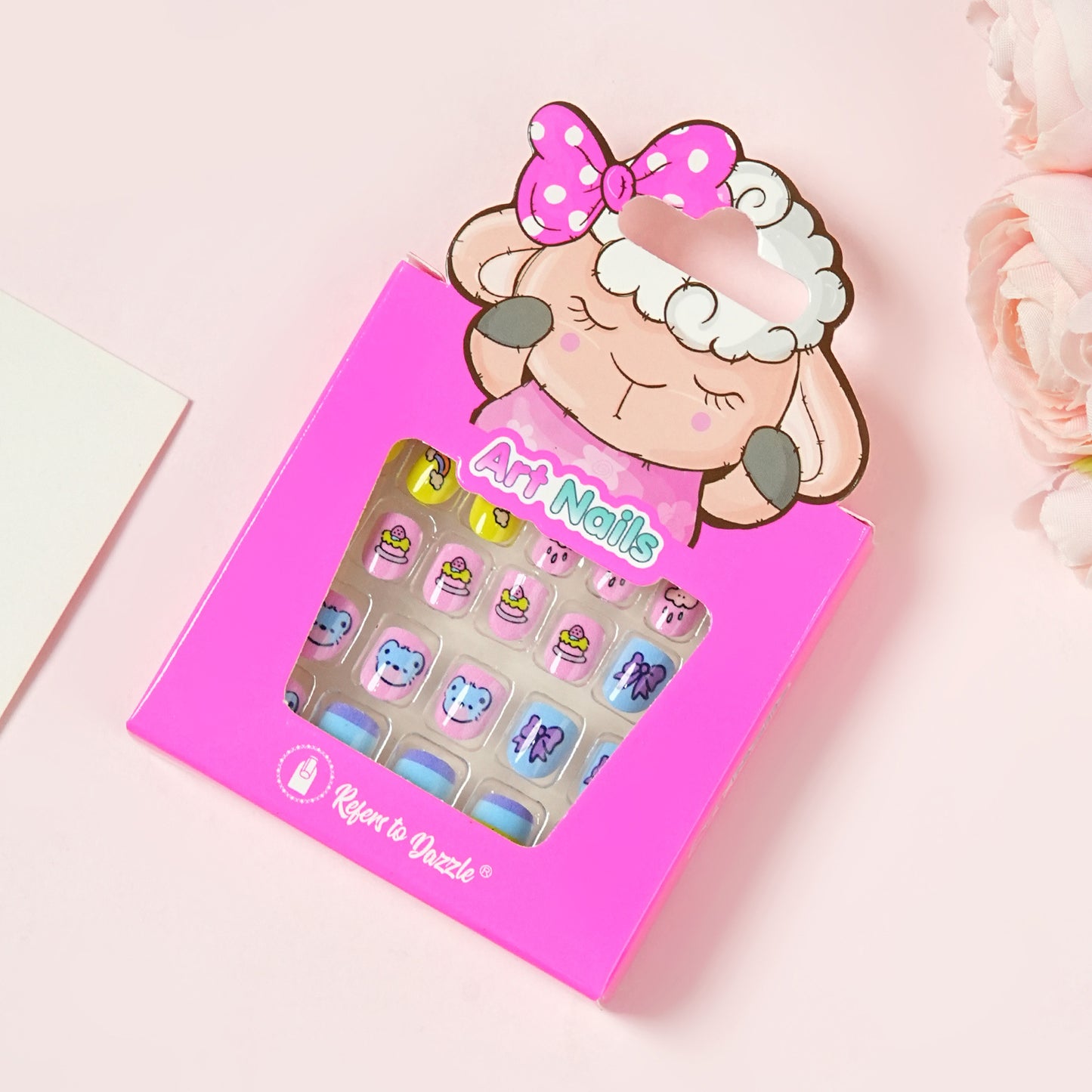 Kids press-on nails 24 nails cute special children's decoration show 3-6 years old