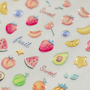 3D Jelly Heart Collection: "Colorful Sweetheart" – 3D Embossed Nail Sticker