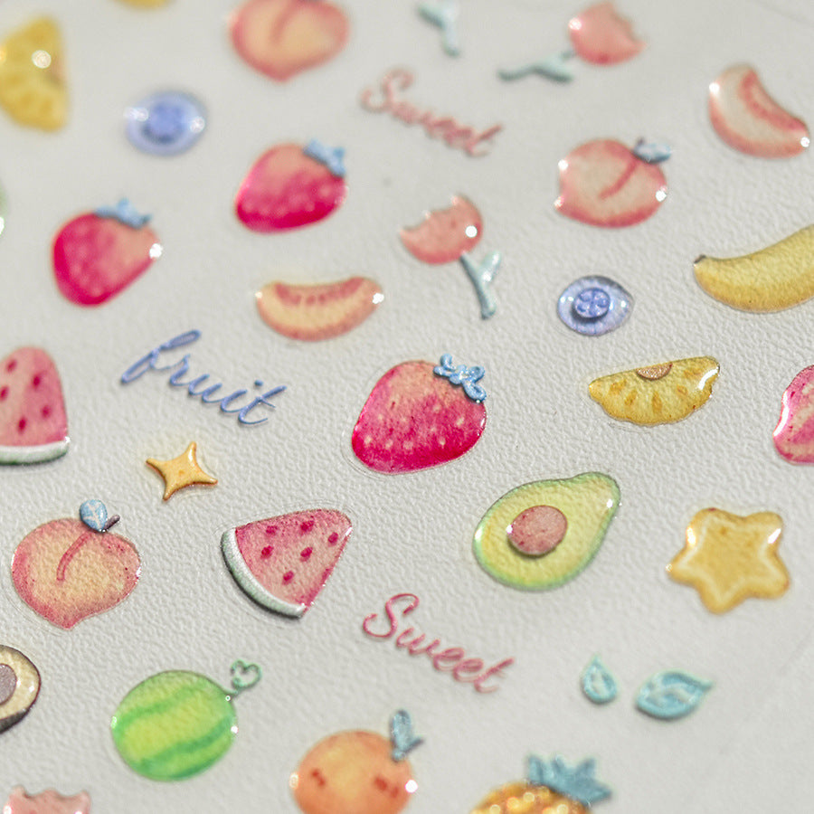 3D Jelly Heart Collection: "Colorful Sweetheart" – 3D Embossed Nail Sticker