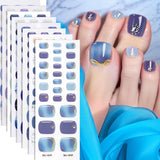 Semi-Cured Gel Nail Strips Toe Nails Gradient Bloom Glitter Glossy Set (MOQ=3)