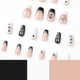 Wearable nail sticker Black and white mandarin duck nail patch Star three-dimensional cross Wearable nail wholesale nail patch｜365nails