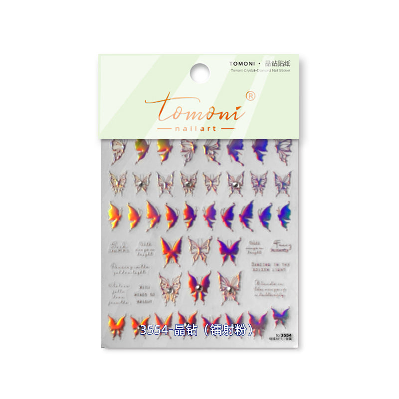 365nails: "Holographic Butterfly with Rhinestone" – Nail Art Stickers